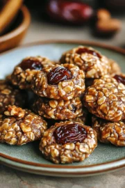 Easy No-Bake Date Walnut Cookies