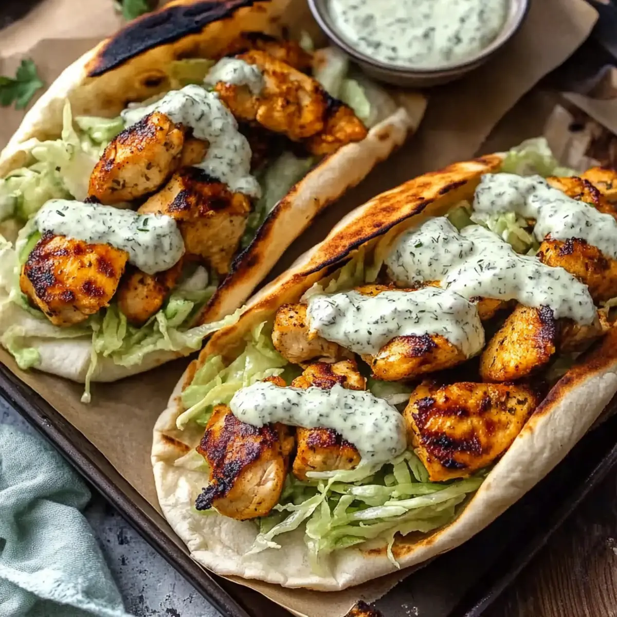 Sheet Pan Chicken Pitas with Herby Ranch