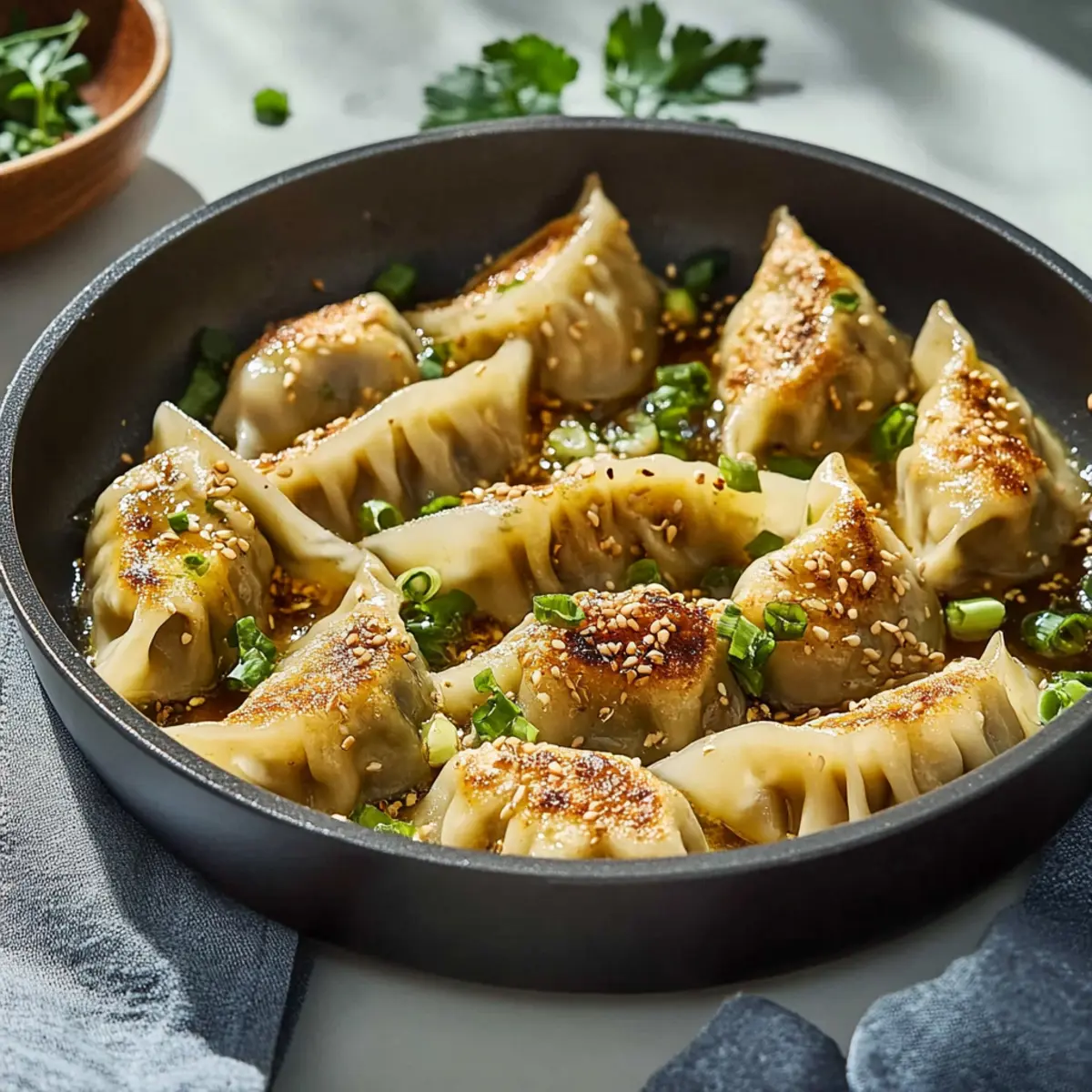 One Pan Dumpling Dinner